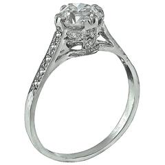 1.03 Carat GIA Cert Diamond Platinum Engagement Ring