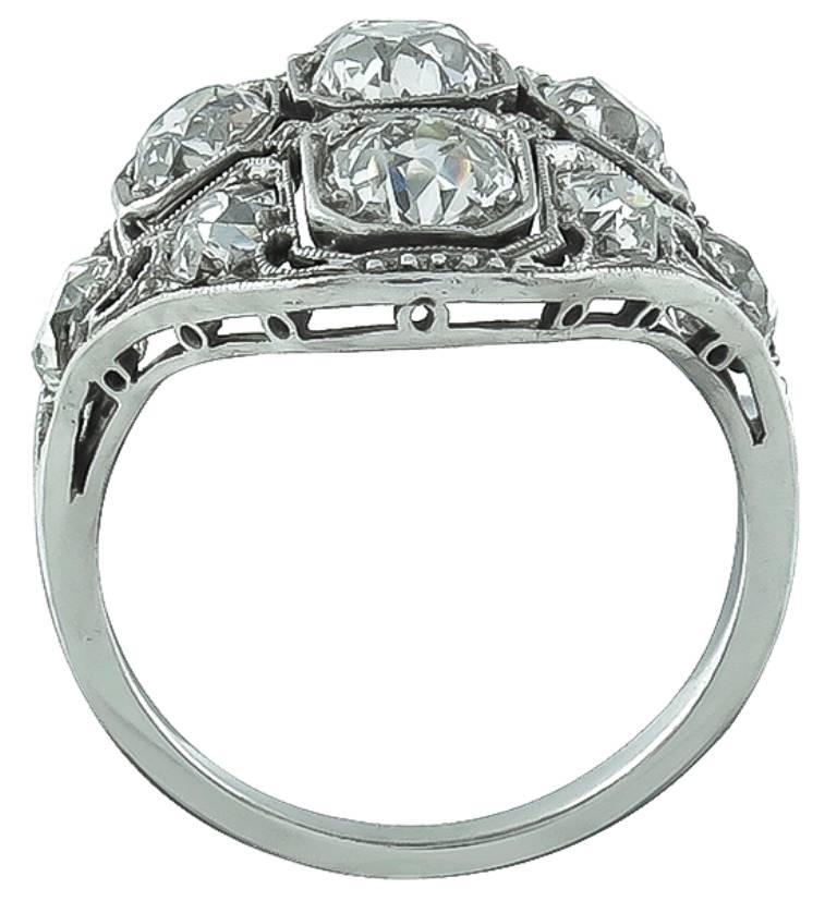 Amazing 2.75 Carats Diamonds Platinum Ring In Excellent Condition In New York, NY