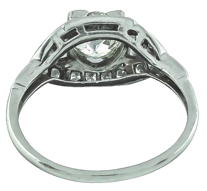 0.85 Carat Diamond Platinum Engagement Ring In New Condition For Sale In New York, NY