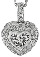Elegant GIA Cert 1.06 Carat Diamond Gold Heart Pendant