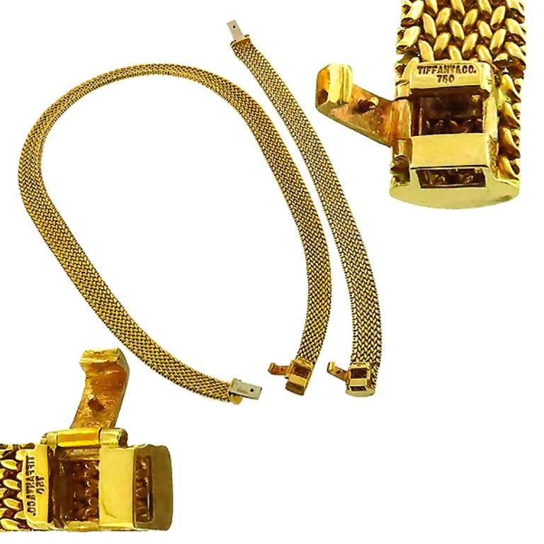 Tiffany & Co. Gold Weave Bracelet and Necklace Set In Excellent Condition In New York, NY