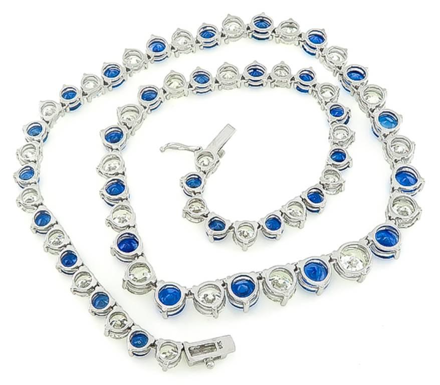 tennis necklace sapphire
