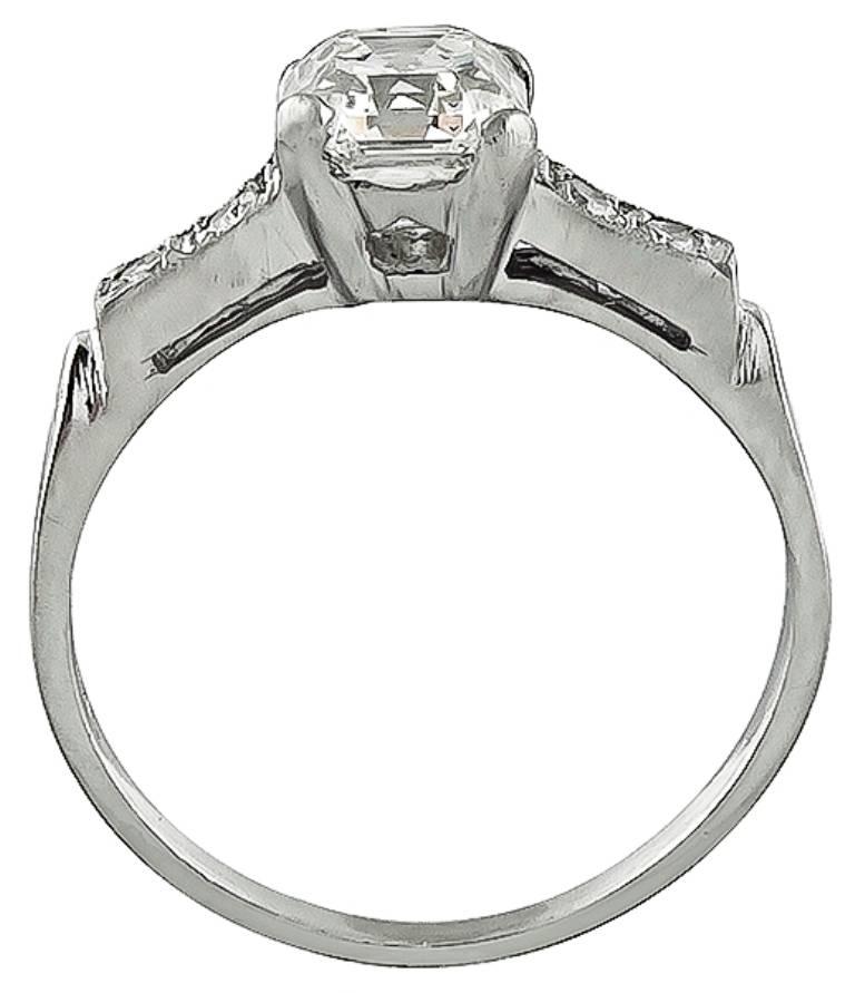 1,08 Karat Diamant-Verlobungsring mit Asscher-Schliff für Damen oder Herren im Angebot