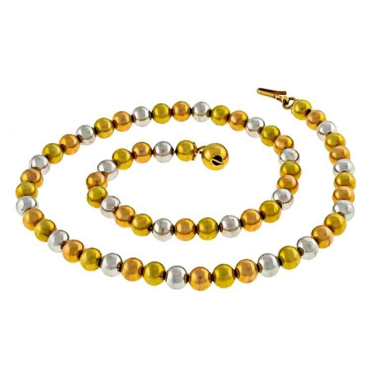 Gold beads necklace with price Clearance