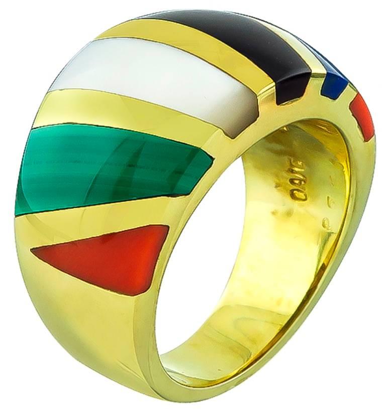 Women's or Men's Asch Grossbardt Multi Color Gemstone Ring