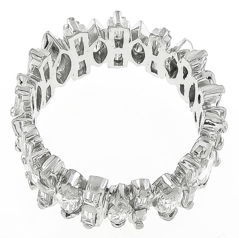 Diamond Platinum Wedding Eternity Band In Excellent Condition In New York, NY