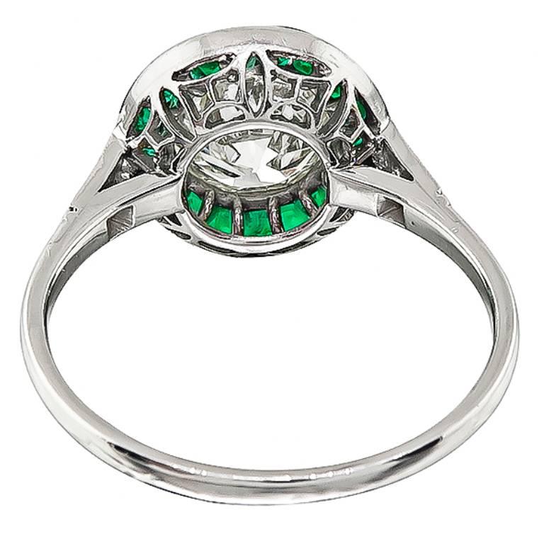 diamond ring with emerald halo