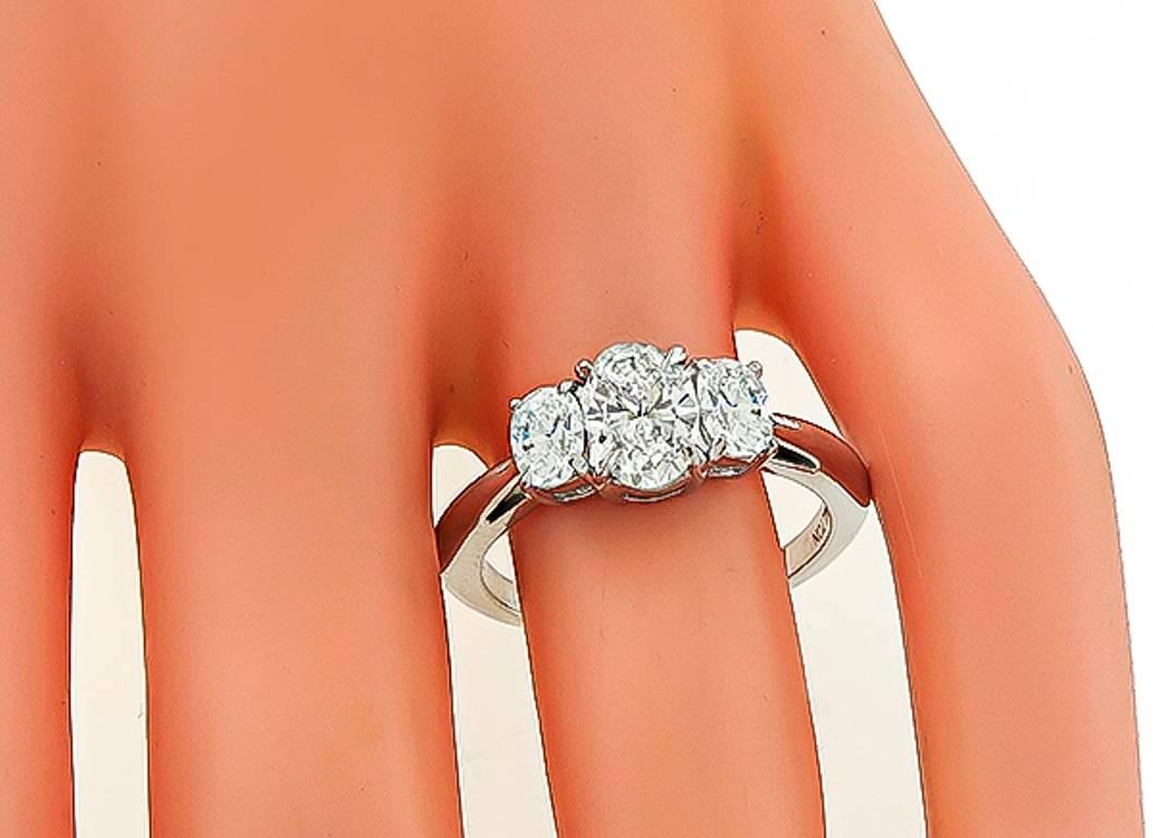 Women's or Men's 1.01 Carat Oval Cut Diamond Platinum Engagement Ring