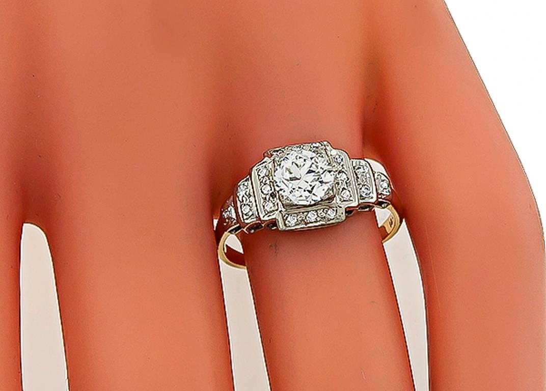 Enticing 0.70 Carat Diamond Gold Engagement Ring In Excellent Condition In New York, NY
