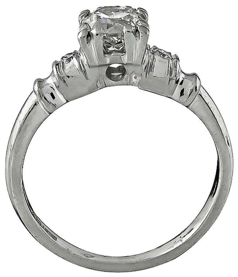 Women's or Men's Old European Cut Diamond Engagement Ring