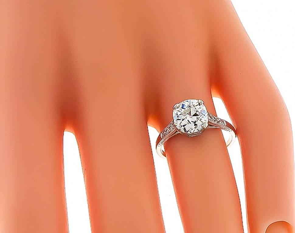 GIA Certified 1.81 Carat Old Mine Brilliant Diamond Ring In New Condition In New York, NY