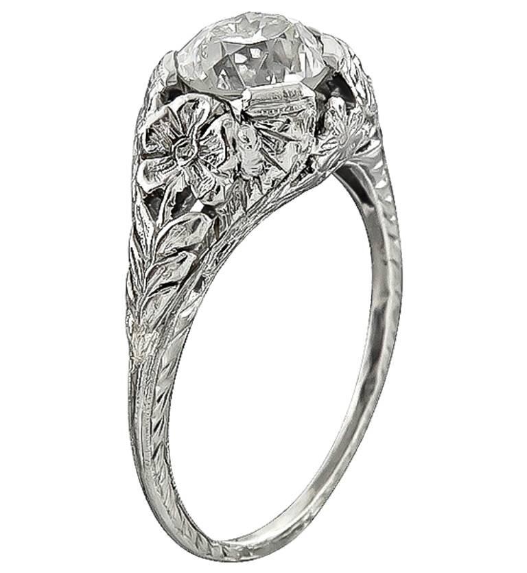 Handcrafted from the early 20th century, this platinum ring is centered with a sparkling GIA certified old European cut diamond that weighs 1.19ct. graded I color with VS2 clarity. It is currently size 5 1/2, and can be resized.


Inventory
