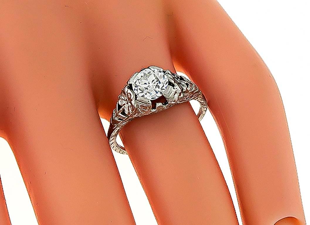 Verlobungsring mit GIA 1,19 Karat Diamant im viktorianischen Stil (Alteuropäischer Schliff) im Angebot