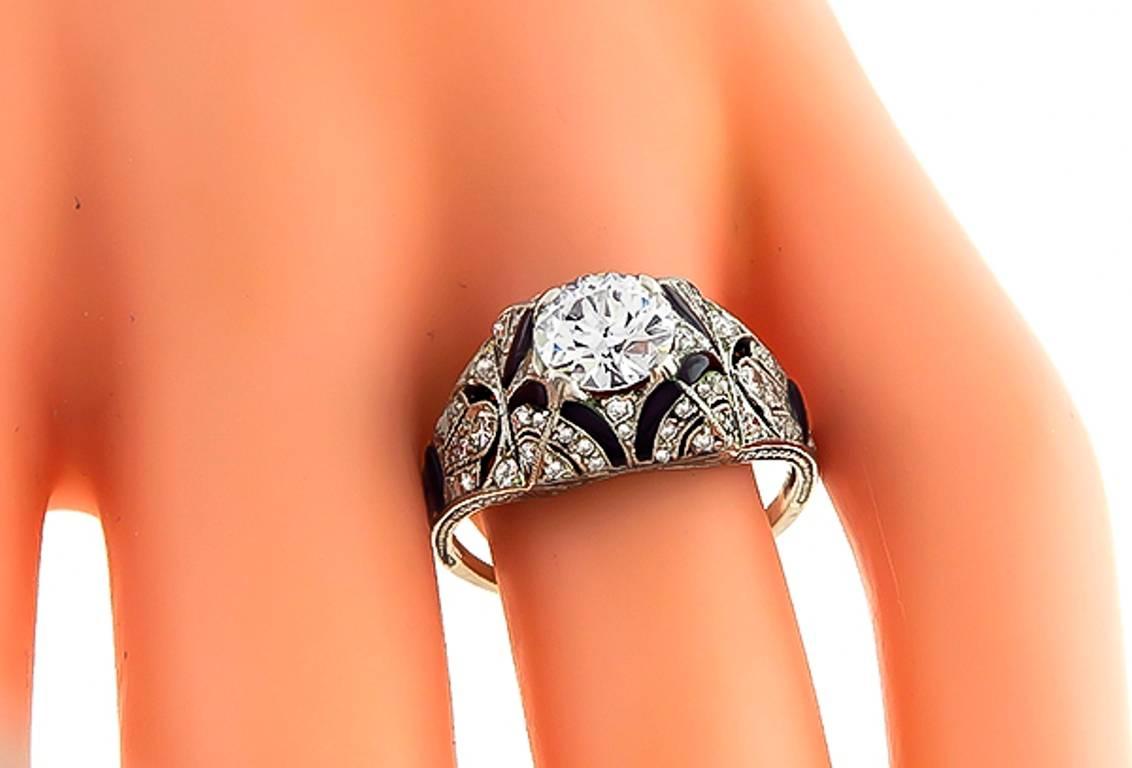 Art Deco 0.99 Carat GIA Certified Diamond Platinum Engagement Ring