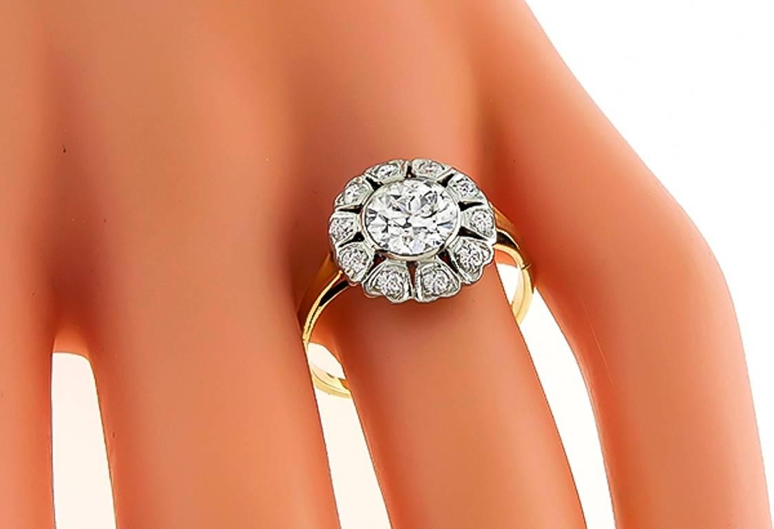 GIA Certified 1.31 Carat Diamond Gold Engagement Ring In New Condition For Sale In New York, NY