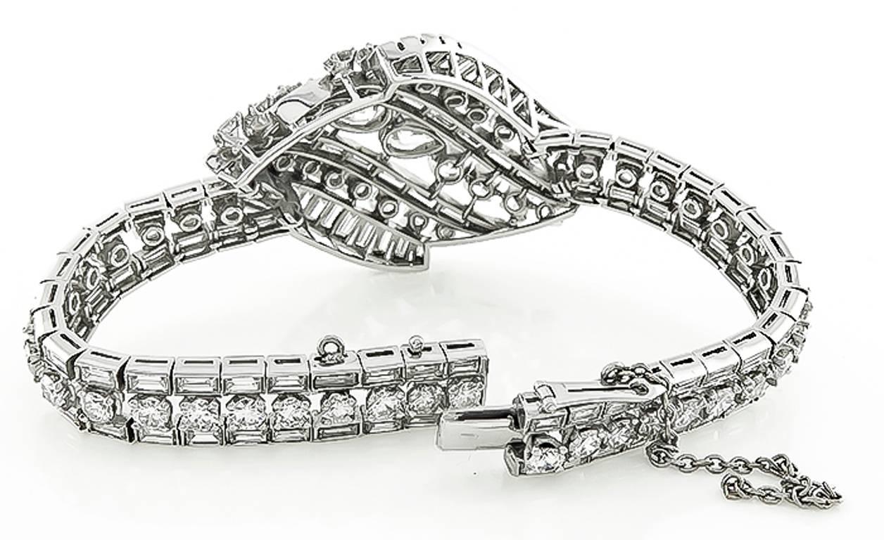 Women's or Men's 16 Carat Diamond Platinum Bracelet