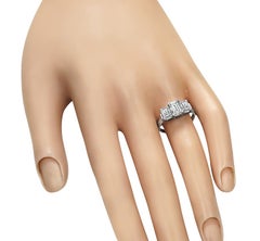 Platinum Three-Stone Ring with 1.83ct Emerald-Cut Diamonds, F-G Color