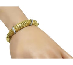 Bracciale rigido in oro 18 carati con diamanti da 0,60 carati