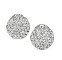 Platinum Circle Earrings with 2.50ct G Color VS Diamonds