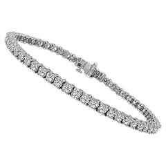 Exquisite 4.50ct Round-Cut Diamond Tennis Bracelet in 14K White Gold