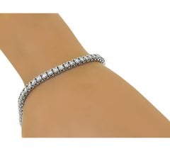Exquisite 4.50ct Round-Cut Diamond Tennis Bracelet in 14K White Gold