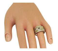 2.75ct Fancy Color Diamond 2.25ct Diamond 18k Yellow and White Gold Ring