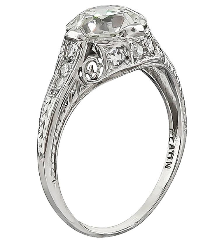 Art Deco Vintage GIA Certified 2.53 Carat Diamond Engagement Ring