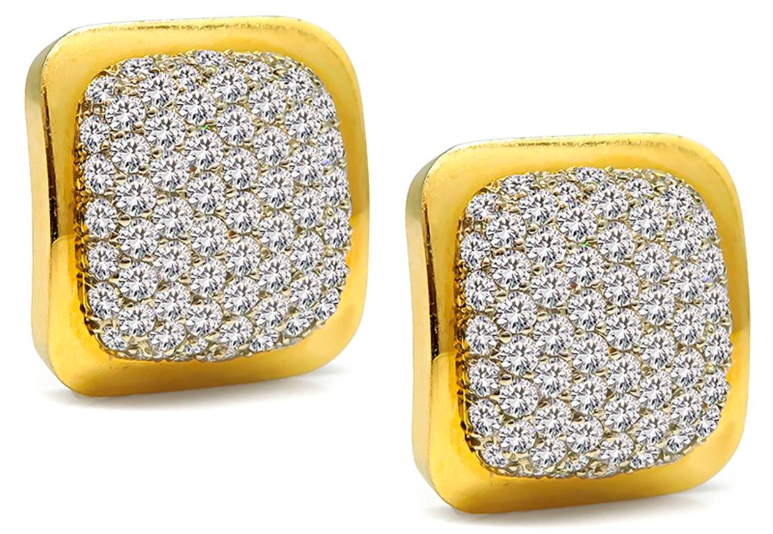 6.00 Carat Diamond Gold Earrings In Good Condition For Sale In New York, NY