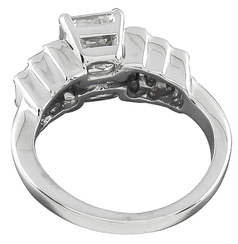 2.01 Carat GIA Cert Emerald Cut Diamond Gold Engagement Ring In New Condition For Sale In New York, NY