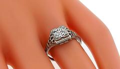Antique Diamond Platinum Engagement Ring