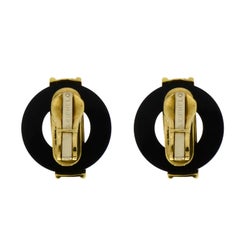 Circa 1970 Pair of 18 Karat Gold Onyx  Earrings Cartier by Aldo Cipullo