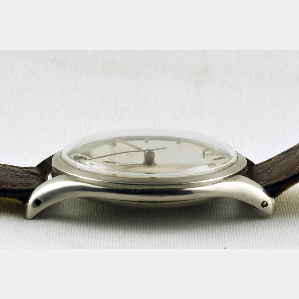 Oversized Omega Wristwatch from 1948 in Stainless Steel For Sale 1