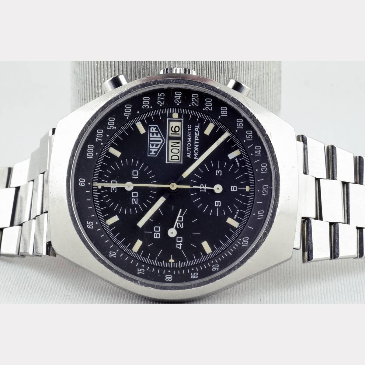 Classical Vintage Heuer Montreal Automatic Chronograph, 1980 In Good Condition For Sale In Berlin, DE