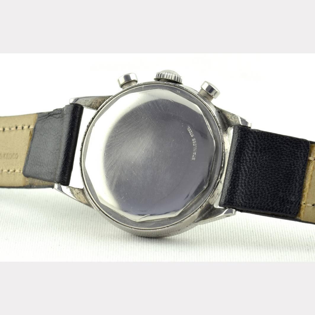 Rare Movado 3 Register Chronograph in Stainless Steel, 1950s 1