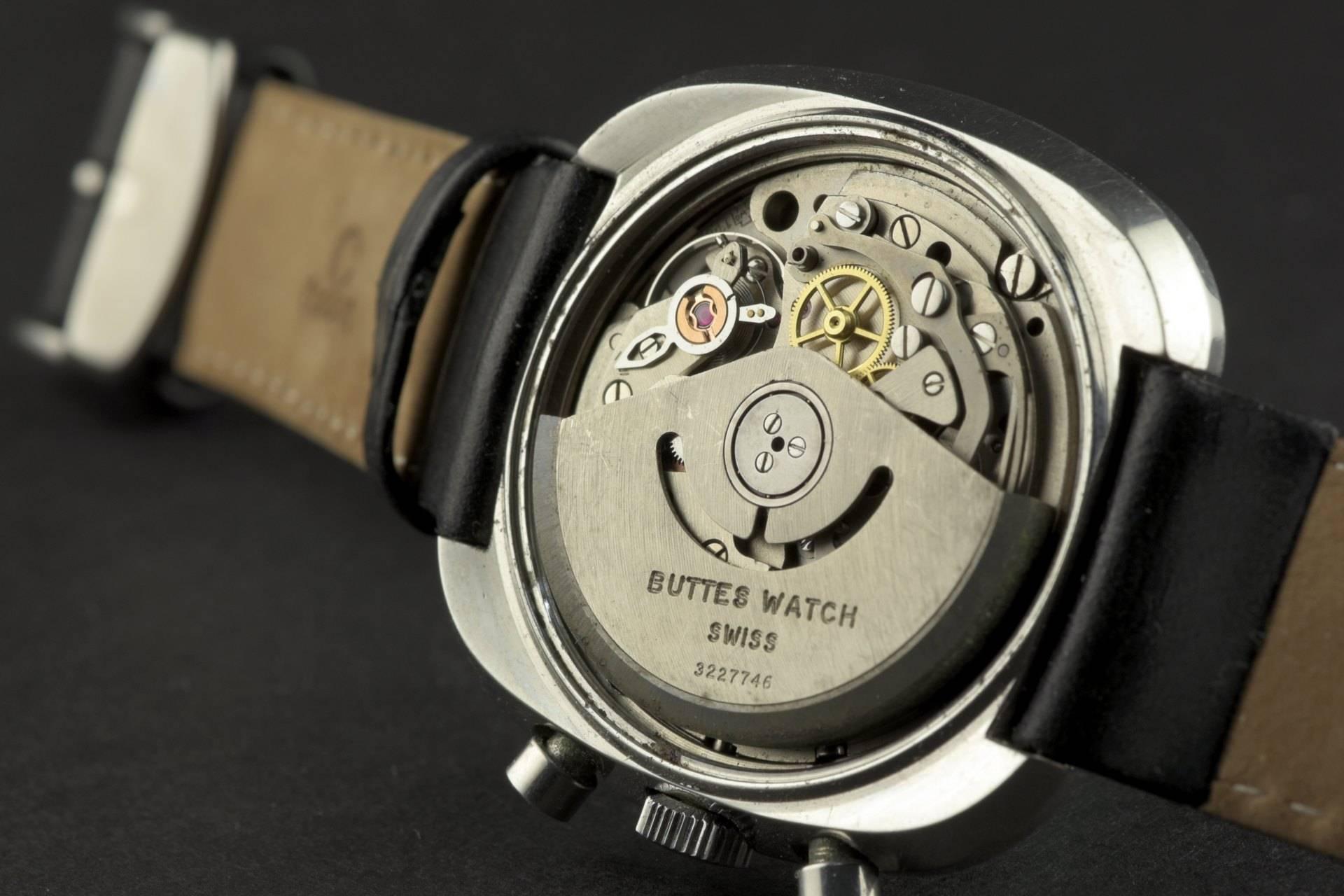 BWC Automatik-Edelstahl-Automatik-Chronograph-Armbanduhr, Vintage im Angebot 2