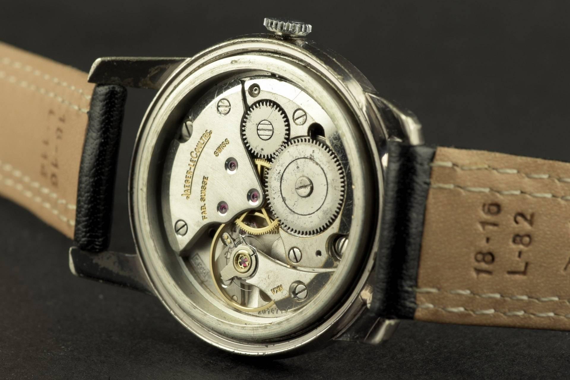 Jaeger Le Coultre Stainless Steel Military Look Manual Wristwatch, circa 1950s 4