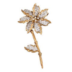 Mid 20th Century Diamond Gold Brooch
