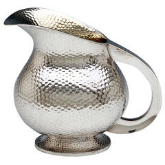 An Art Deco textured silver pitcher
