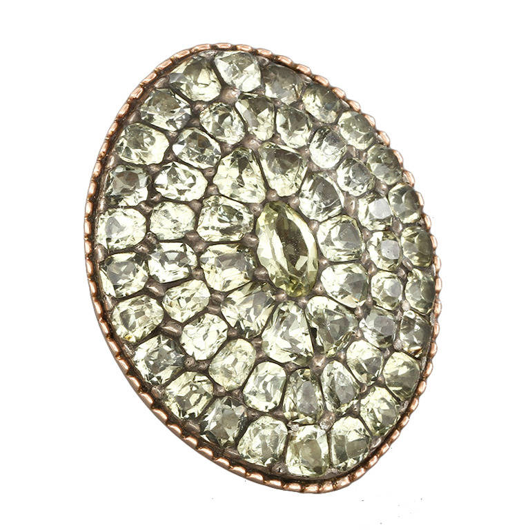 A Large Late 18th Century Chrysoberyl Gold Ring For Sale