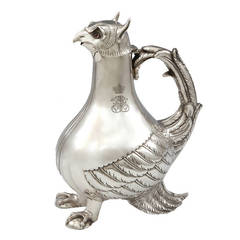 Antique A Griffon-Shaped Silver Claret Jug