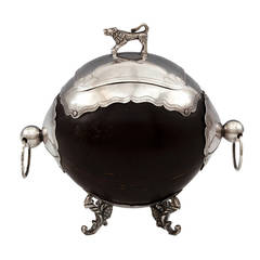 Antique A Late 19th Century Coconut with Silver Mounts