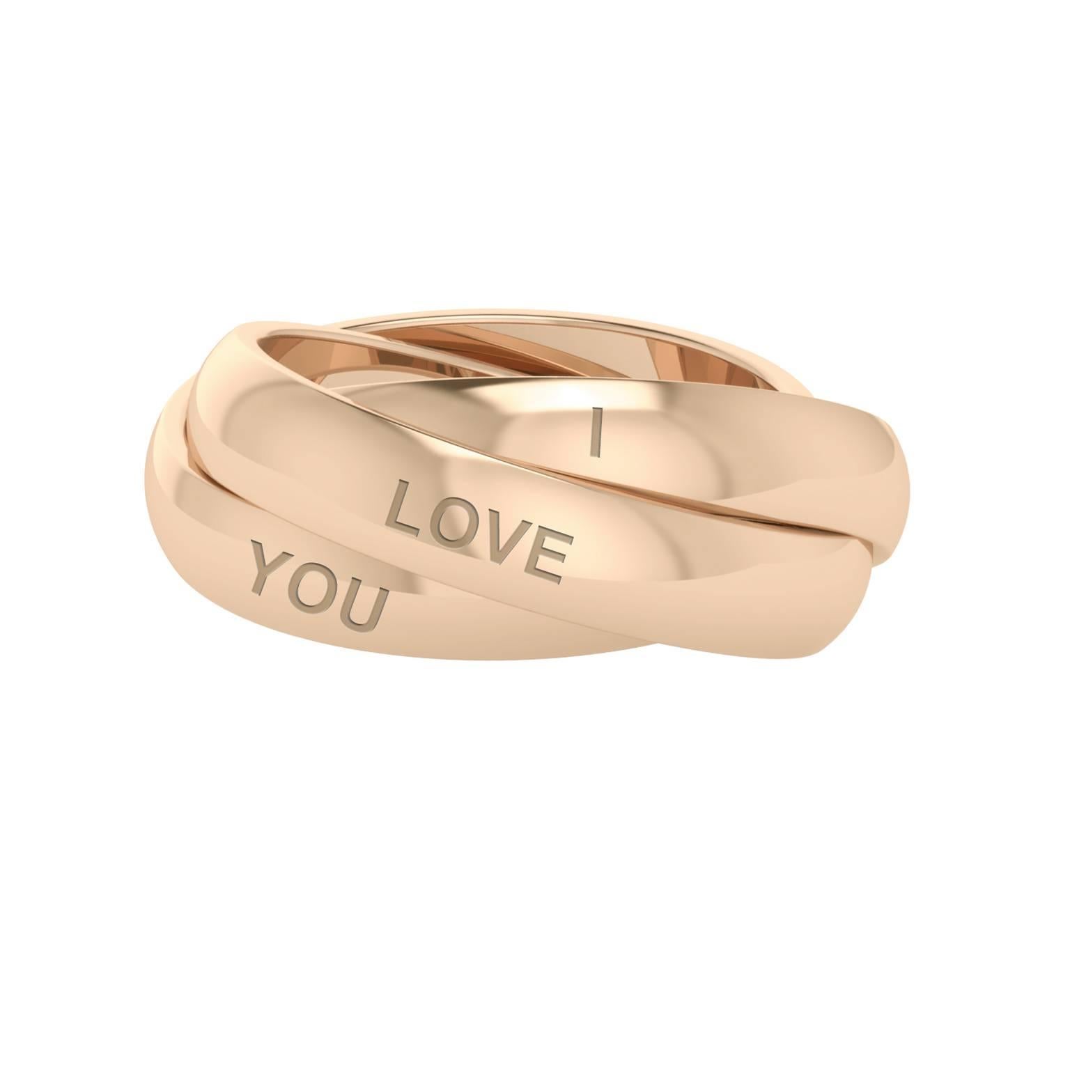 Women's or Men's StyleRocks Juno  Rose Gold Russian Wedding Ring For Sale
