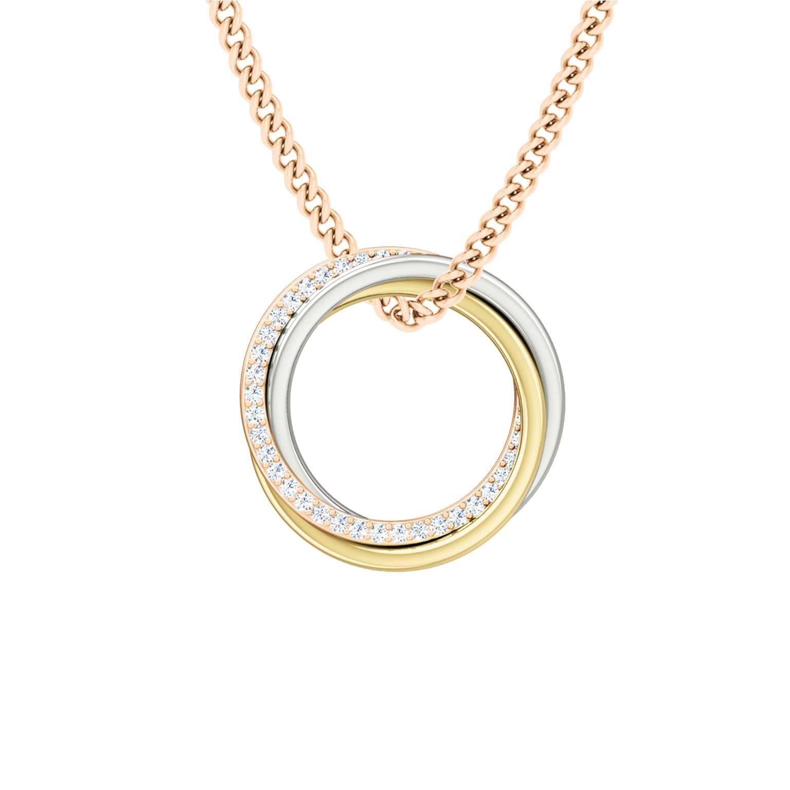 StyleRocks Elizabeth Diamond Russian Ring Necklace Gold For Sale