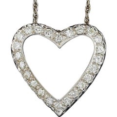 Beautiful 0.75 Carat Brilliant White Diamond Heart Pendant Necklace Beautiful 0.75 Carat Brilliant White Diamond Heart Pendant Necklace