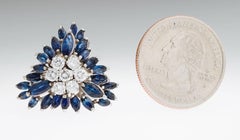 Stunning 1950s G/VS1 4.00 Sapphire Diamond Statement Cocktail Ring