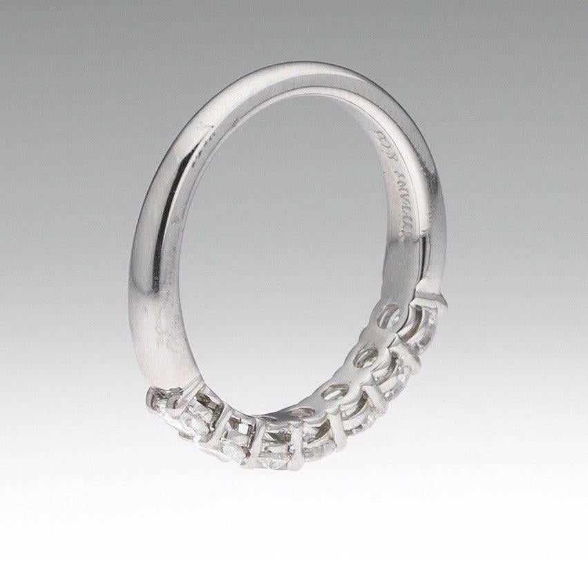 Round Cut Estate Tiffany & Co. Platinum 0.83 Carat Diamond Anniversary Band Ring