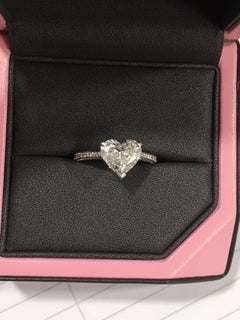 Boodles 2.09 ct GIA D IF Heart Shaped Platinum Diamond Engagement Solitaire Ring