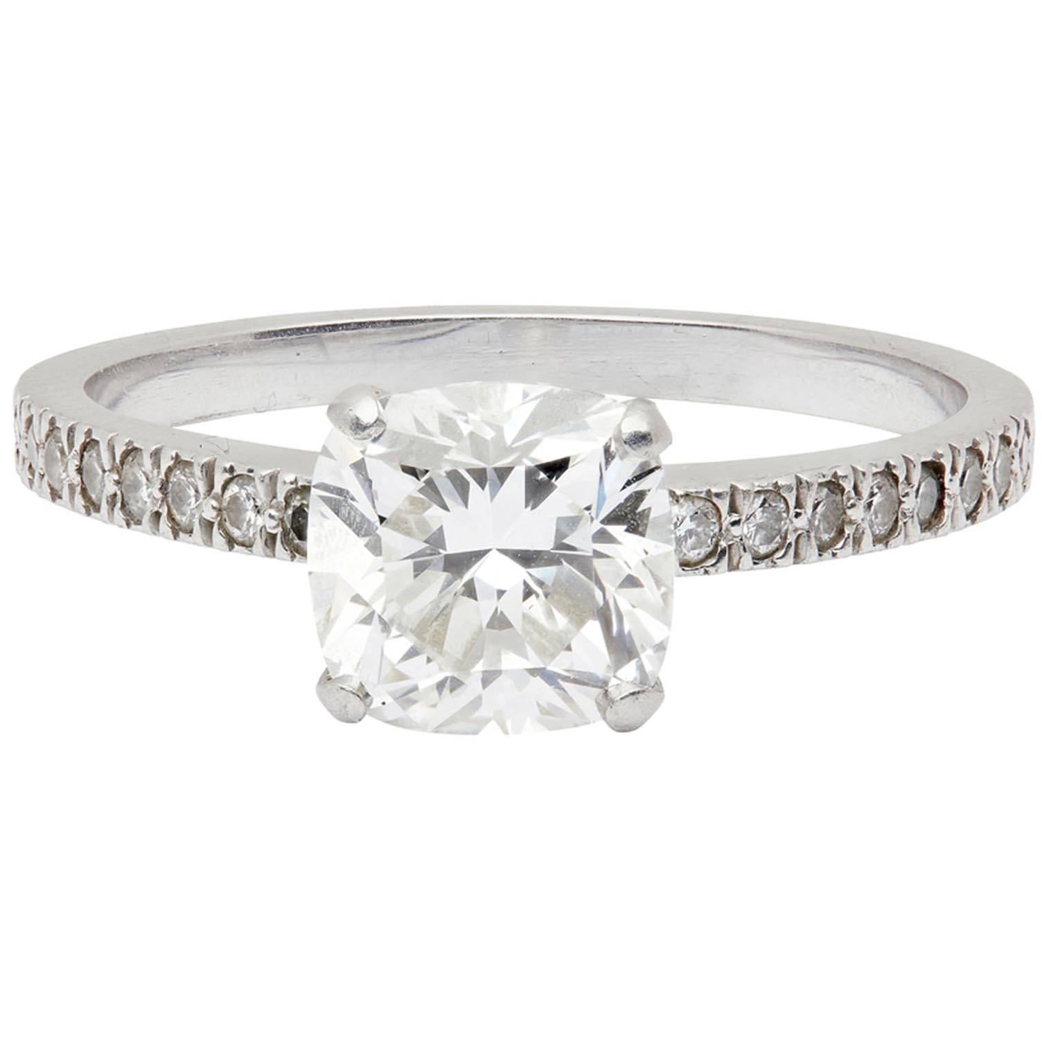 1.82 Carat Tiffany  Novo Platinum Diamond Engagement Solitaire Ring For Sale