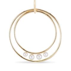 Cushla Whiting Planetary Pearl Gold Hoop Earrings
