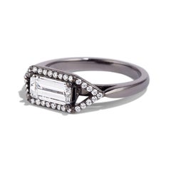 Cushla Whiting 'Zola' Emerald Cut 1.01 Carat Diamond Engagement Ring Set in Gold